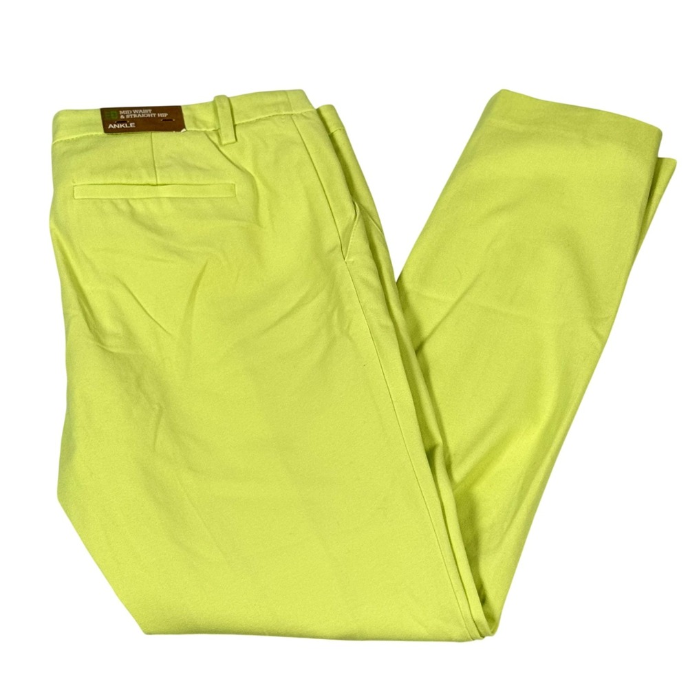 Mossimo Pants Womens 8 Yellow Fit 3 Mid Waist Straight Hip Ankle Stretch Chino